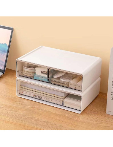 Organizador de Escritorio Zyners Blanco 3 Cajones Apilables