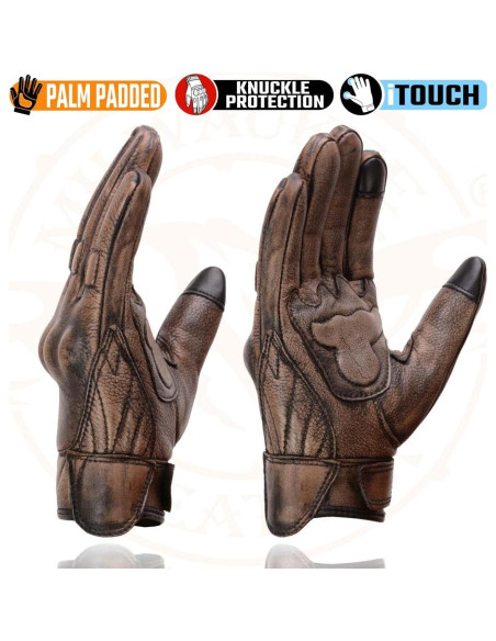 Guantes de motocicleta Milwaukee Leather MG7514 Marrón 5X