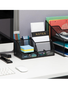 Organizador de Escritorio Mind Reader 7 Compartimentos Metal Negro 2