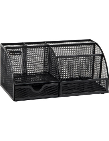 Organizador de Escritorio Mind Reader 7 Compartimentos Metal Negro