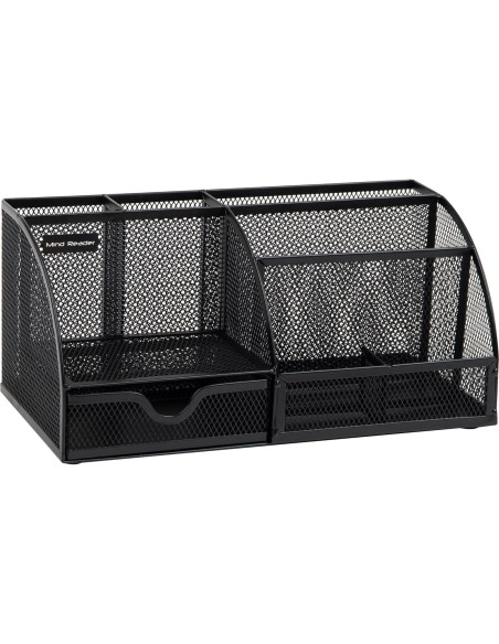 Organizador de Escritorio Mind Reader 7 Compartimentos Metal Negro Organizador de Escritorio Mind Reader 7 Compartimentos Metal Negro