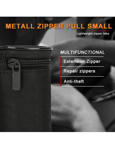 CooBigo Tiradores de Cremallera Metal 8 Pack Negro y Plata