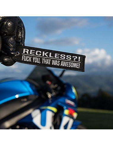 Llavero MotoLoot Reckless?! 3x13 cm para Motocicletas