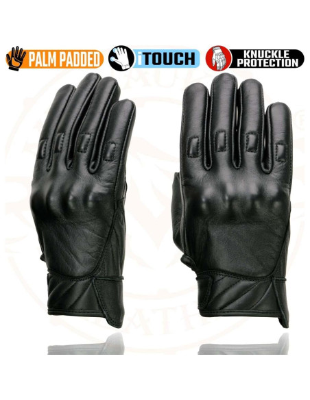 Guantes de motocicleta Milwaukee Leather MG7501 con gel y táctil
