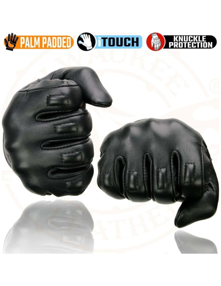 Guantes de motocicleta Milwaukee Leather MG7501 con gel y táctil