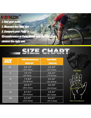 Guantes de Ciclismo MOREOK Unisex 5MM Gel Antideslizantes