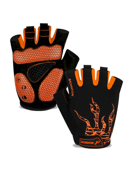 Guantes de Ciclismo MOREOK Unisex Naranja 5MM Gel Antideslizante
