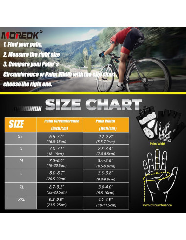 Guantes de Ciclismo MOREOK Unisex con Almohadilla de Gel 5MM