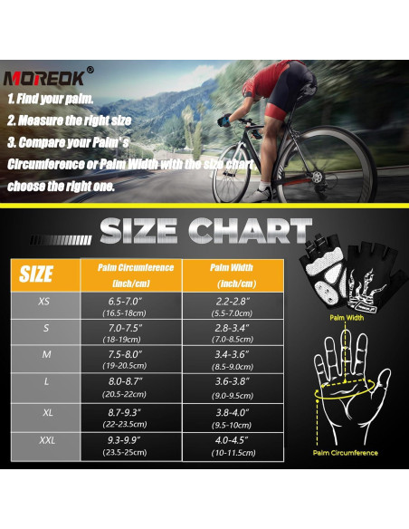 Guantes de Ciclismo MOREOK Unisex con Almohadilla de Gel 5MM