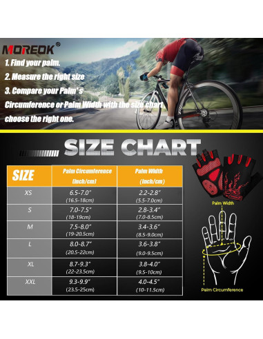 Guantes de Ciclismo MOREOK Unisex con Almohadilla de Gel 5MM