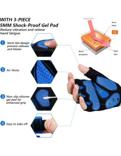 Guantes de Ciclismo MOREOK Unisex con Almohadilla de Gel 5MM 2