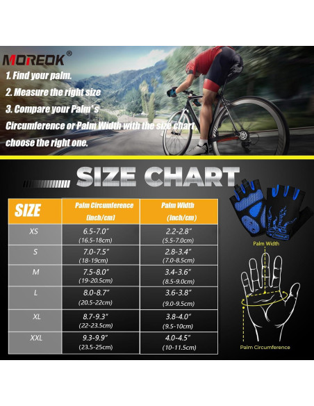 Guantes de Ciclismo MOREOK Unisex con Almohadilla de Gel 5MM