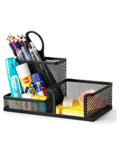 Organizador de Escritorio Deli 3 Compartimentos Negro