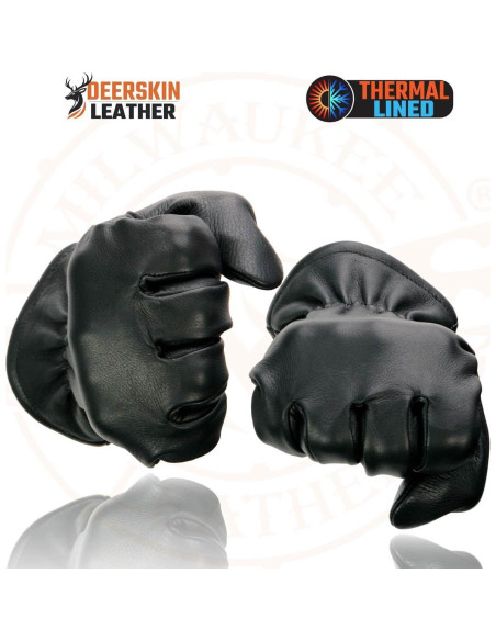 Guantes de motocicleta Milwaukee Leather SH858 negros térmicos