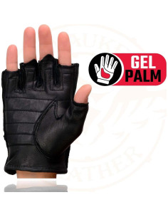 Guantes sin Dedos de Ciervo Negro Milwaukee Leather SH851 con Palma de Gel 2