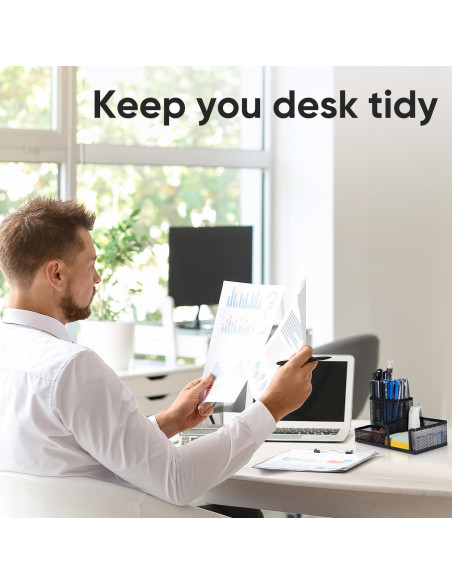 Organizador de Escritorio Deli 3 Compartimentos Negro Organizador de Escritorio Deli 3 Compartimentos Negro