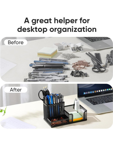 Organizador de Escritorio Deli 3 Compartimentos Negro Organizador de Escritorio Deli 3 Compartimentos Negro