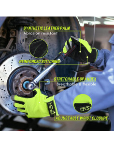 Guantes de Trabajo HANDLANDY Unisex Táctiles Amarillo 2