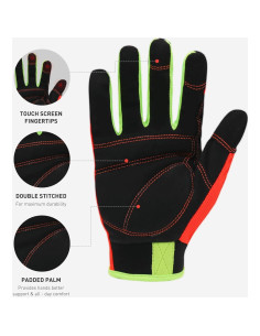 Guantes de Trabajo HANDLANDY Táctiles Unisex Naranja y Negro 2