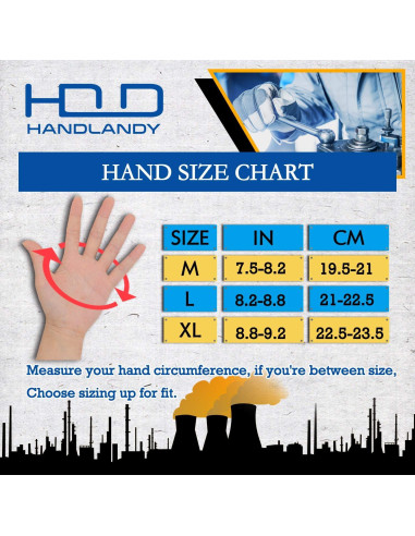 Guantes de Trabajo HANDLANDY Táctiles Unisex Naranja y Negro