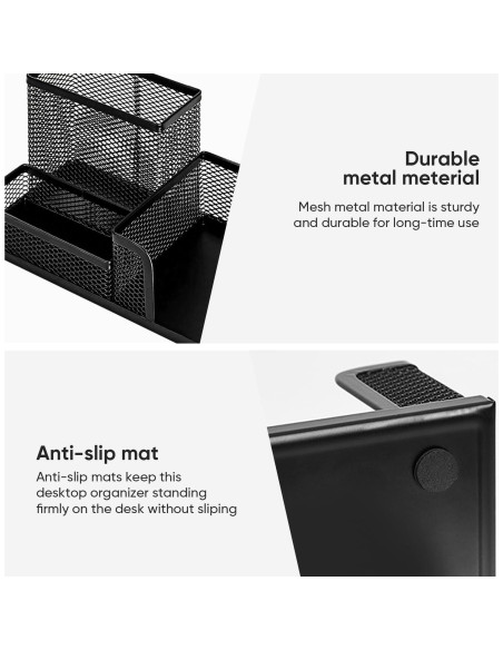 Organizador de Escritorio Deli 3 Compartimentos Negro Organizador de Escritorio Deli 3 Compartimentos Negro