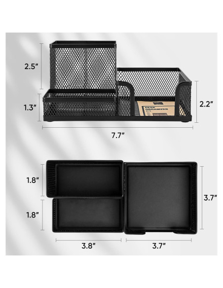 Organizador de Escritorio Deli 3 Compartimentos Negro Organizador de Escritorio Deli 3 Compartimentos Negro