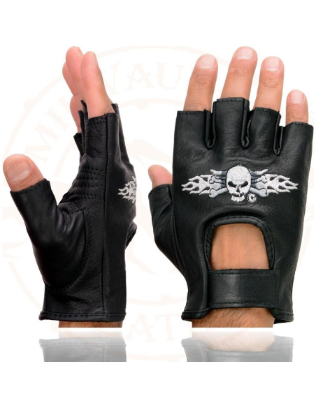Guantes de Motocicleta Milwaukee SH353 de Cuero con Palma de Gel