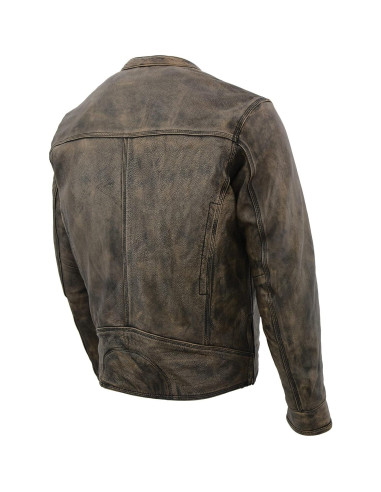 Chaqueta de motocicleta cuero Milwaukee SD1550 5X Grande Marrón