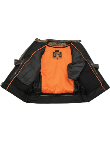Chaqueta de motocicleta cuero Milwaukee SD1550 5X Grande Marrón