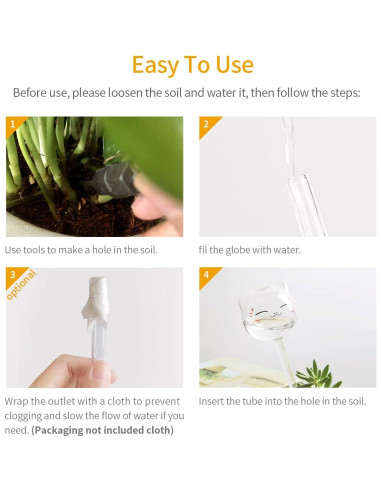 Esferas de Autorriego de Vidrio KiKiHeim para Plantas 190ml