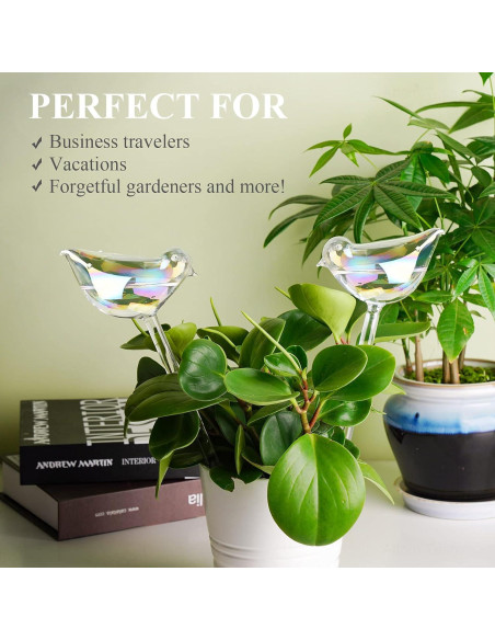 Globos de Riego Automático NiHome 2-Pack Vidrio Iridiscente 25.4 cm