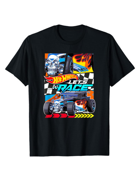 Camiseta Hot Wheels Vamos a Correr para Hombres - Negro