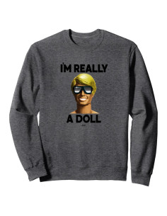Sudadera Unisex Adulto Barbie Ken "Soy Realmente una Muñeca" Gris