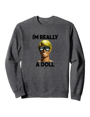 Sudadera Unisex Adulto Barbie Ken "Soy Realmente una Muñeca" Gris