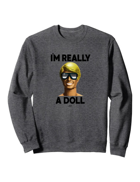 Sudadera Unisex Adulto Barbie Ken "Soy Realmente una Muñeca" Gris