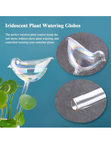 Globos de Riego Automático NiHome 2-Pack Vidrio Iridiscente 25.4 cm