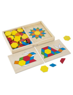 Bloques de Patrones Melissa & Doug - Juguete de Madera 120 Piezas