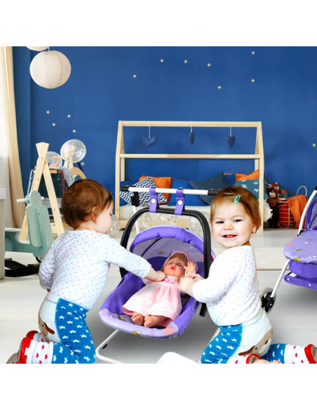 Mueble para muñeca Anivia 4 en 1 con cuna y columpio