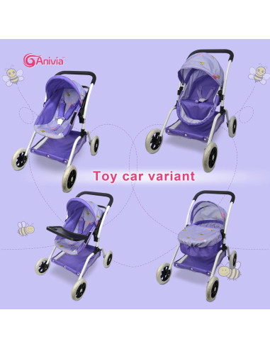 Mueble para muñeca Anivia 4 en 1 con cuna y columpio