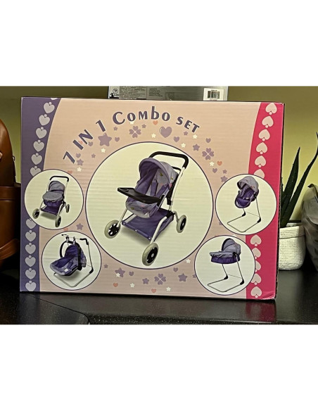 Mueble para muñeca Anivia 4 en 1 con cuna y columpio