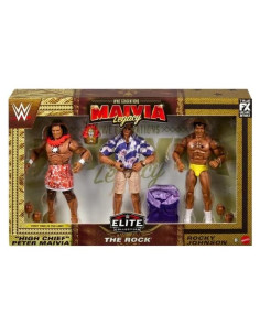 Paquete de 3 Figuras The Rock Elite WWE Mattel Colección