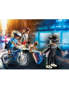 Bicicleta de Policía Playmobil con Ladrón y Accesorios 2