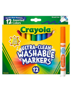 Marcadores Crayola Línea Ancha 12 unidades Lavables 3+