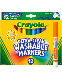 Marcadores Crayola Línea Ancha 12 unidades Lavables 3+ 2