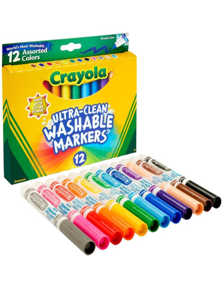 Marcadores Crayola Línea Ancha 12 unidades Lavables 3+