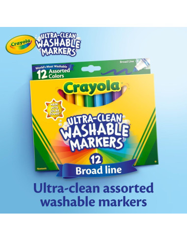 Marcadores Crayola Línea Ancha 12 unidades Lavables 3+