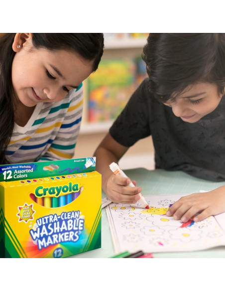 Marcadores Crayola Línea Ancha 12 unidades Lavables 3+
