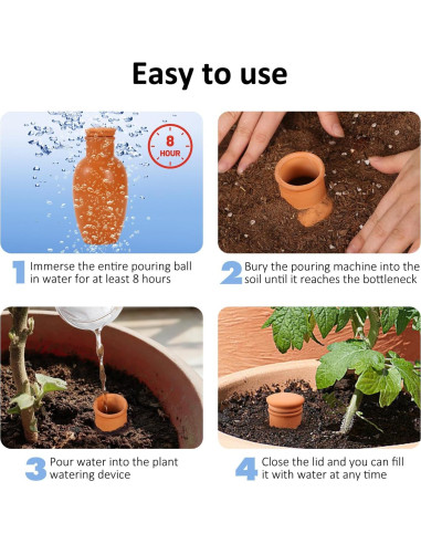 4 Esferas de Riego para Plantas Lovely Ran de Cerámica 50.9cm