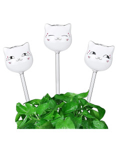 Paquete de 3 Globos de Riego de Vidrio Gato para Plantas