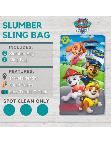 Saco de Dormir Franco Paw Patrol 2 Piezas Suave y Liviano